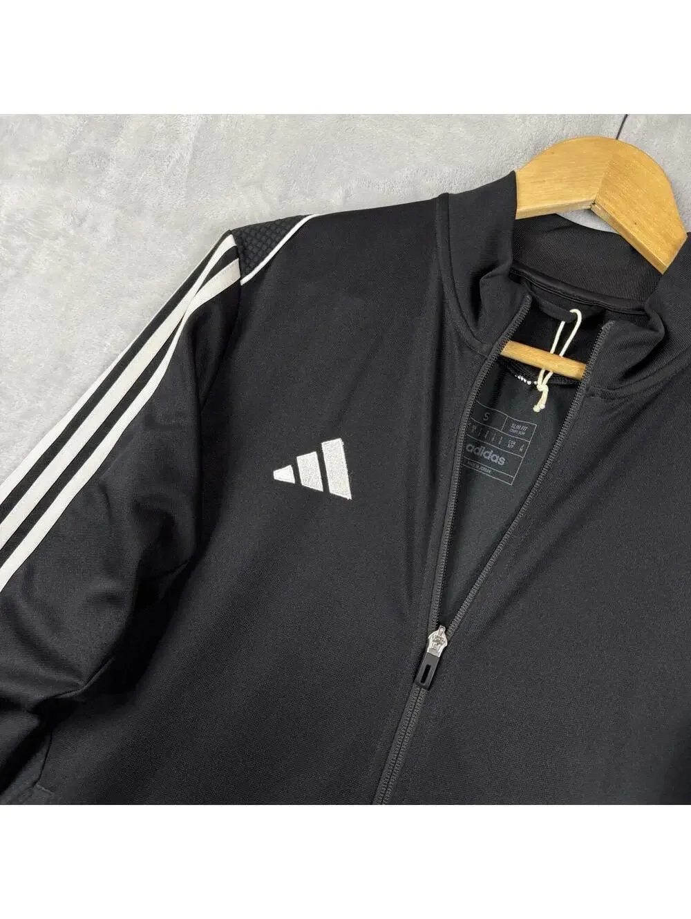 Adidas AeroReady Track Jacket Black White 3 Stripe Slim Fit MenS Soccer Techwear